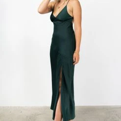 Among The Brave Fashion Slinky Forest Satin Strappy Crossover Tie Back Bias Midi Dress 12 Among The Brave Fashion Slinky Forest Satin Strappy Crossover Tie Back Bias Midi Dress