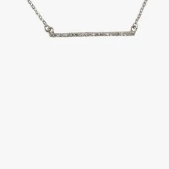 Sophie Accessories Sparkle Bar Necklace Silver