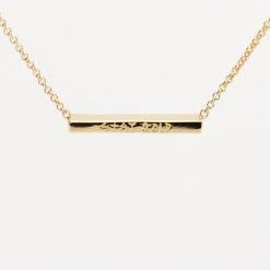 Federation Stay Gold Bar Necklace Sterling Silver 14k Gold Plated