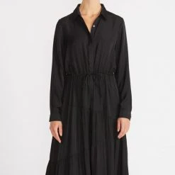 Staple The Label Fashion Stevie Black Midi Shirt Dress 8 Staple The Label Fashion Stevie Black Midi Shirt Dress