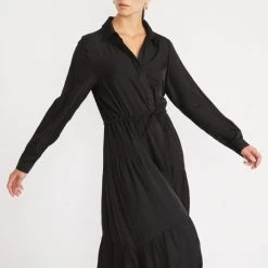 Staple The Label Fashion Stevie Black Midi Shirt Dress