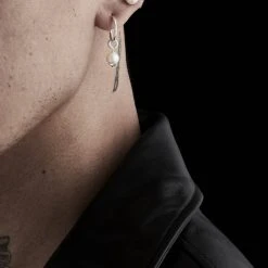 Stolen Purity Sleeper Pearl Earrings Silver Accessories