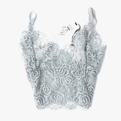 Queen Of The Foxes Strappy Soft Grey Lace Bralette