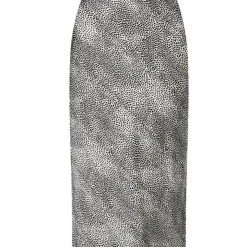 Ivy + Jack Stunning Mini Leopard Satin Side Split Bias Midi Skirt