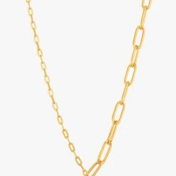 Ania Haie Chain Reaction T Bar 40cm Gold Necklace