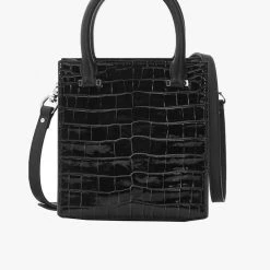 Stolen Accessories Tour Buddy Black Croc Mini Cross Body Tote Bag
