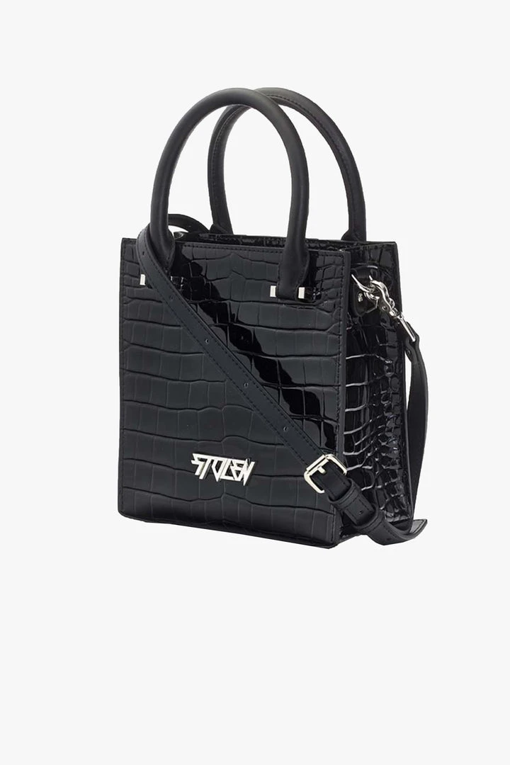 Stolen Accessories Tour Buddy Black Croc Mini Cross Body Tote Bag 5 Stolen Accessories Tour Buddy Black Croc Mini Cross Body Tote Bag
