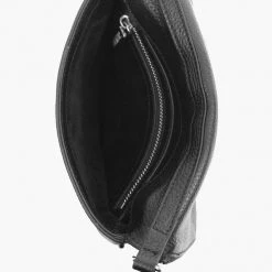 Federation Accessories Take Me Black Leather Fold Over Cross Body Gunmetal Hardware Bag