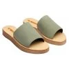 Solsana Tara Comfy Leather Slide Moss Natural Base Chunky Sole