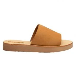Solsana Accessories Tara Comfy Leather Slide Nude Natural Base Chunky Sole