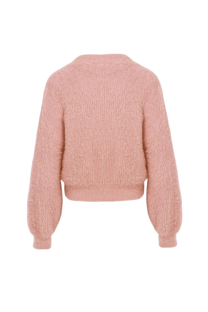 Among The Brave Fashion Tender Toffee Eyelash Yarn Blouson Sleeve Knit Cardigan 7 Among The Brave Fashion Tender Toffee Eyelash Yarn Blouson Sleeve Knit Cardigan