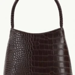 Brie Leon Chloe Top Handle Chocolate Matte Croc Bag Accessories