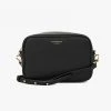 Nakedvice Accessories The 1995 Gold Zip Crossbody Bag Pebble Black Leather