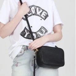 Federation The All Times Black Leather Cross Body Gunmetal Hardware Bag Accessories