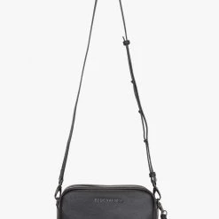 Federation The All Times Black Bubble Leather Cross Body Gunmetal Hardware Bag Accessories