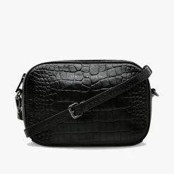 Status Anxiety Accessories Plunder Black Croc Cross Body Bag