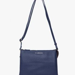 Saben Accessories Tilly Multi Pocket French Navy Leather Crossbody Clutch