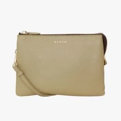 Saben Tilly's Big Sis Crossbody Tussock Pale Green Leather Large Clutch Accessories