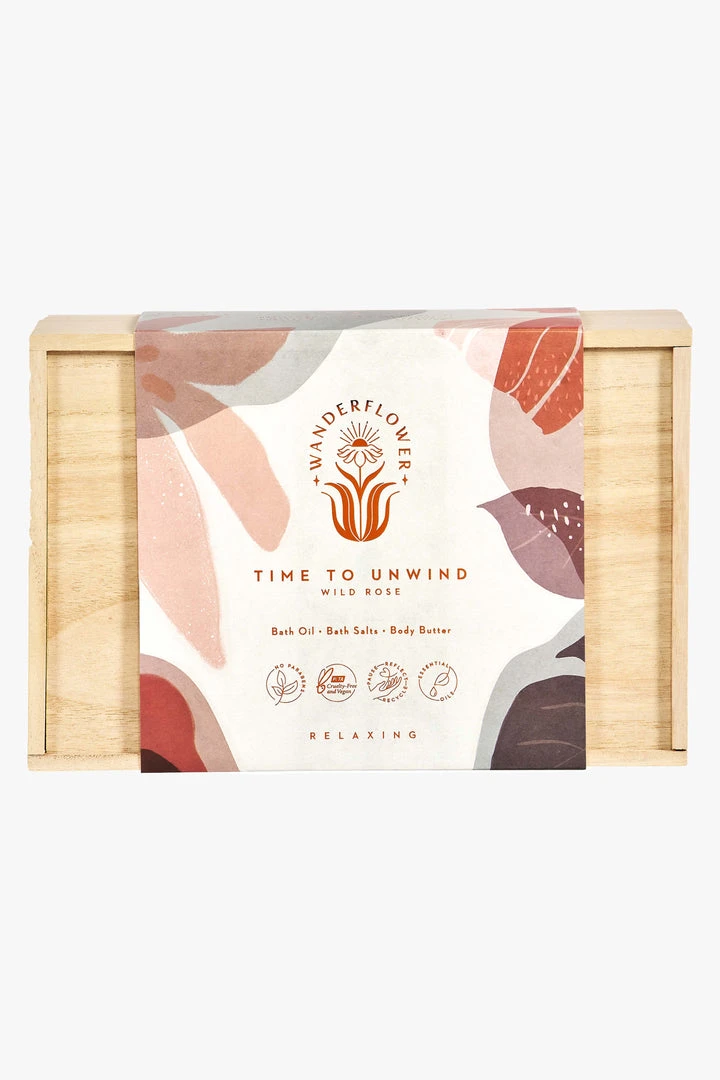 Wanderflower Time To Unwind Bathing Set Boxed Home & Beauty 3 Wanderflower Time To Unwind Bathing Set Boxed Home & Beauty