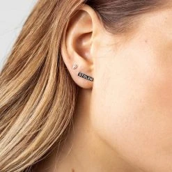 Stolen Girlfriends Club Tiny Stolen Bar Earrings