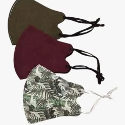 Queen Of The Foxes Accessories Tropical Olive Wine Face Masks Pack Of 3