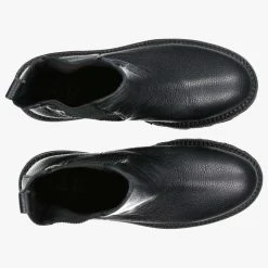 Minx Suit Separates Tuck Black Milled Leather Mid High Boots