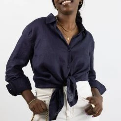 Ivy + Jack Fashion Ultimate Navy Linen Shirt