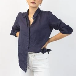 Ivy + Jack Fashion Ultimate Navy Linen Shirt