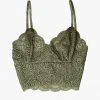 Queen Of The Foxes Tops & Tees Strappy Olive Lace Bralette