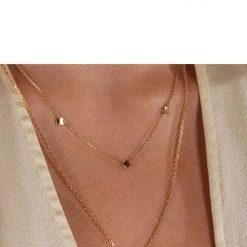 Linda Tahija Valentine T - Bar Necklace Sterling Silver 14K Gold Plated