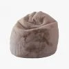Home Lab Vegan Fur Bean Bag Pewter Furniture