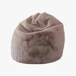 Home Lab Vegan Fur Bean Bag Pewter Furniture