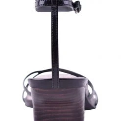 Solsana Accessories Violet Ankle Strappy Black Low Heel Shoe