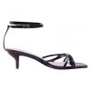 Solsana Accessories Violet Ankle Strappy Black Low Heel Shoe