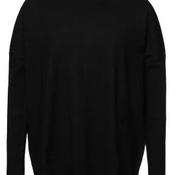 Among The Brave Fashion Vital Black Soft Fine Gauge Relaxed Roll Neck Knit