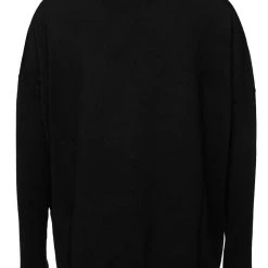 Among The Brave Fashion Vital Black Soft Fine Gauge Relaxed Roll Neck Knit