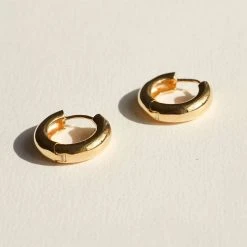 Brie Leon Everyday Mini 18k Gold Plated 925 Sterling Silver Base 1.9cm Hoop Earrings