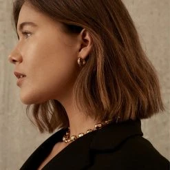 Brie Leon Everyday Mini 18k Gold Plated 925 Sterling Silver Base 1.9cm Hoop Earrings