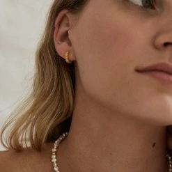 Brie Leon Accessories 925 Row Sleeper Gold Mini Daisies Earrings