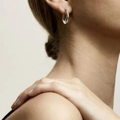 Pilgrim Annie Silver Plated Chunky Hoop Earrings