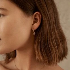 Brie Leon Accessories 925 Renondo Drop Earrings Gold Plated Black Stone Drop Detail