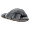 Emu Mayberry Charcoal Wool Crossover Slippers 2 Emu Mayberry Charcoal Wool Crossover Slippers