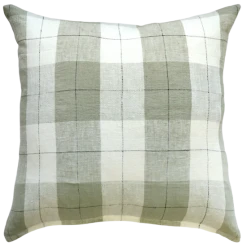 Mulberi Willis Sage Feather Filled 100% Linen Cushion 50x50cm Cushion, Throws & Linen