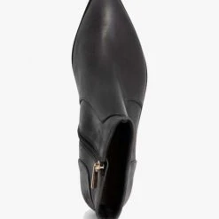 Nude Accessories Willow Black Leather Ankle Boot With Side Zip