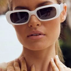 Reality Eyewear Xray Spex Narrow White Polarised Smoke Lens Sunglasses