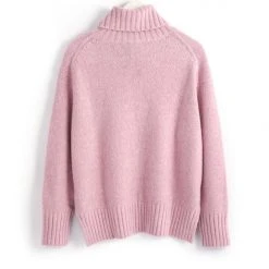 Among The Brave Zealous Petal Soft Raglan Stepped Hem Roll Neck Knit