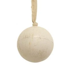 French Country Wooden Ball White Large
