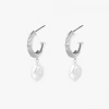 Silver Linings Aada Pearl Silver Hoop Earrings Accessories