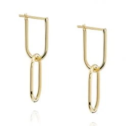 Linda Tahija Accessories Linked Hoop 14k Gold Plate Earrings