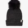 Brixton Alison Black Grey Beanie With Pompom